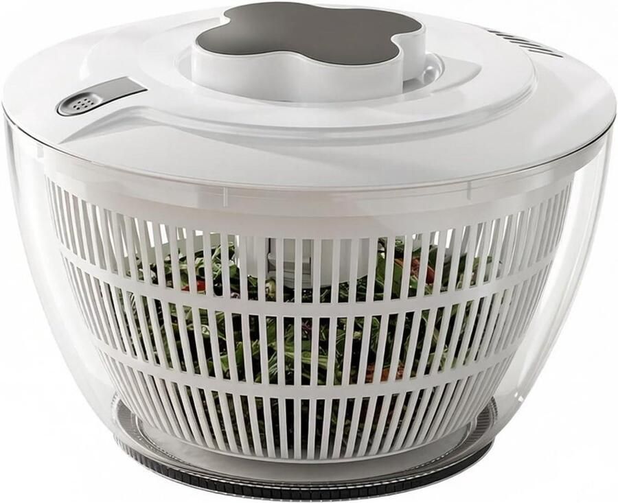 Salade Centrifuge Groente Droger Groenten Wassen Eenvoudig Indrukmechanisme 5 Liter Wit