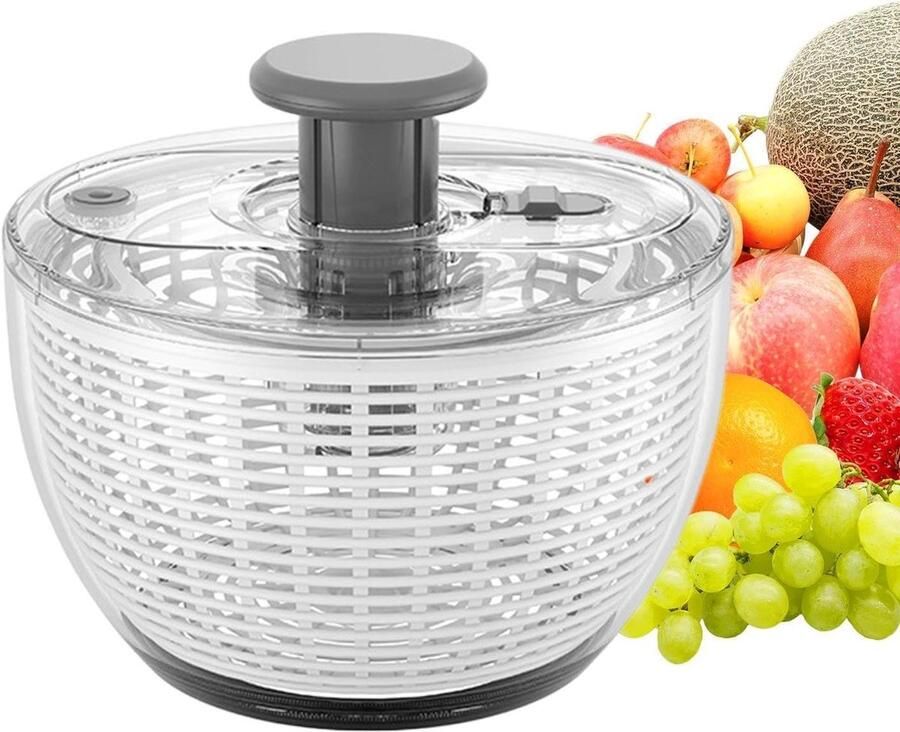 Salade Spinner Groente Droger Groenten Wassen Antislip Bodem 6L Capaciteit Wit