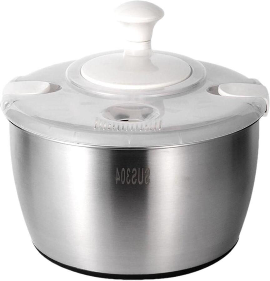 Salade Spinner Groente Droger Groenten Wassen Grote Capaciteit 5 Liter Zilver