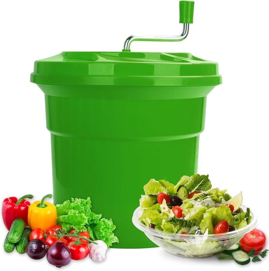 Salade Spinner Groente Droger Salades Maken Centrifugaalkracht Technologie 12L Wit