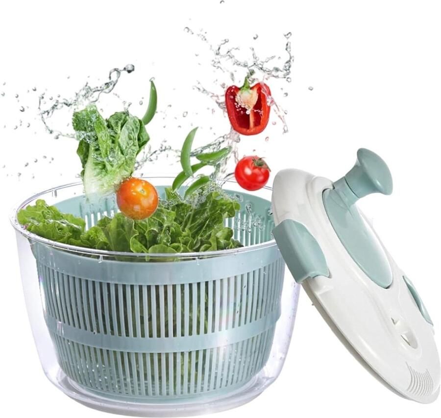 Salade Spinner Groentewasmachine Keuken Groente Drogen Handmatige Zwengel 5 Liter Enkele Attribuut