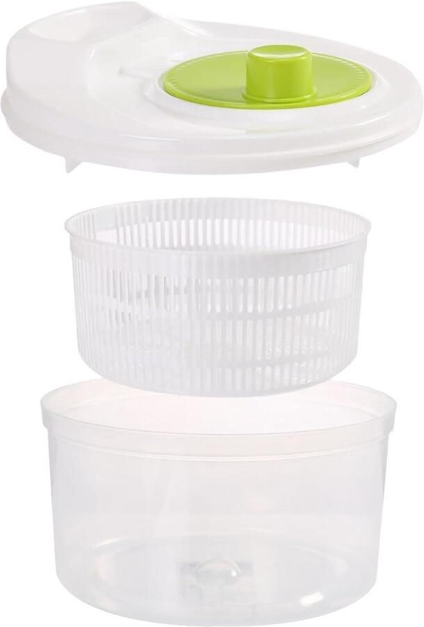 Sla slinger Groente centrifuge Salades Maken Dubbellaags Ontwerp 3 Liter Groen