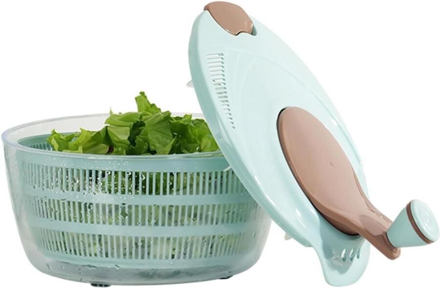 Salade Spinner Salade Mixer Maaltijden Voorbereiden Grote Capaciteit 26.8 x 26.4 x 16.9 cm Blauw