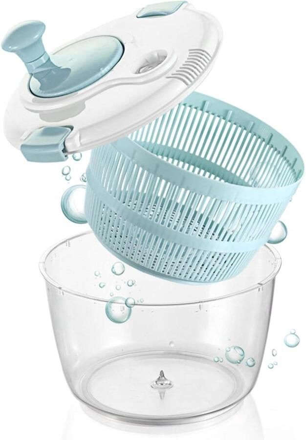 Salade Spinner Sla Droger Gezond Koken Snelle Waterverwijdering 5L Capaciteit Wit