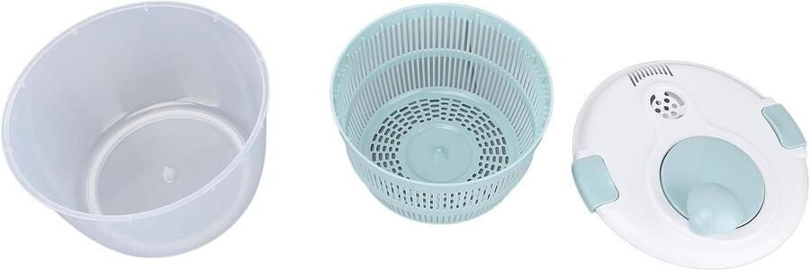 Salade Spinner Sla Droger Groenten Wassen Antislip Basis 5L Blauw