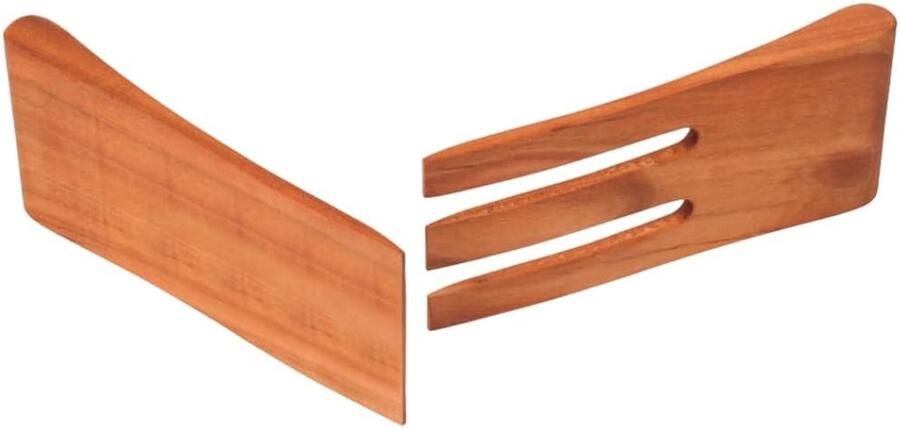 Saladebestek Set Lepel Vork Salade Serveren Handgemaakt Kersenhout 15 cm Lengte Natuurlijk Hout