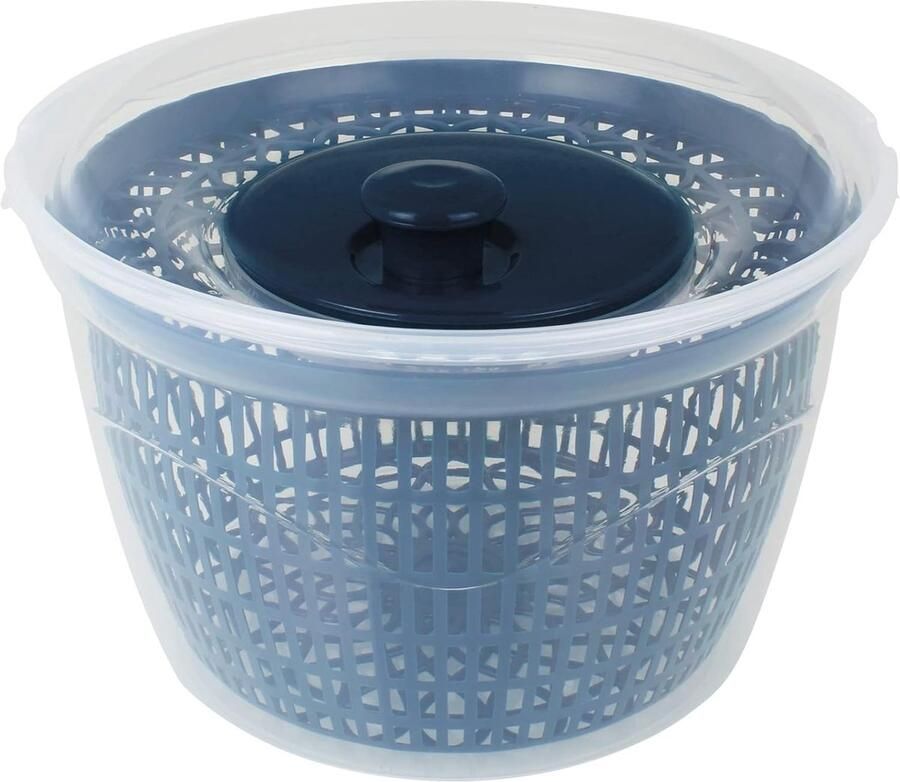 Saladecentrifuge 5L Keukenhulp groente droger Snel salade drogen Draaihendel bediening 5 Liter inhoud Petrol blauw