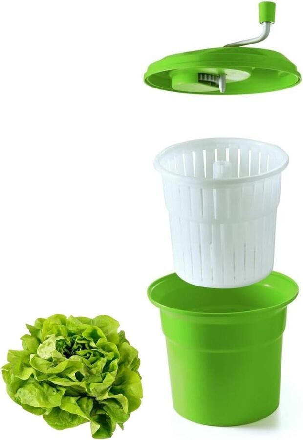 Saladecentrifuge Groente droger Snel groenten drogen Handmatig centrifugeren 25 liter Groen