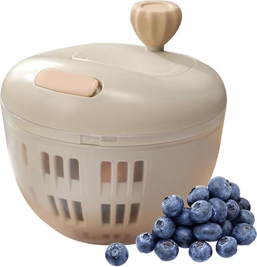 Saladecentrifuge Groentereiniger Saladedroger Verse Salades Maken Tijdbesparend Centrifugeren 800 ml Grijs