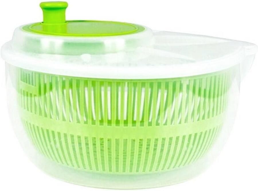 Saladecentrifuge met zwengel en schenktuit Transparante slakom met zeef