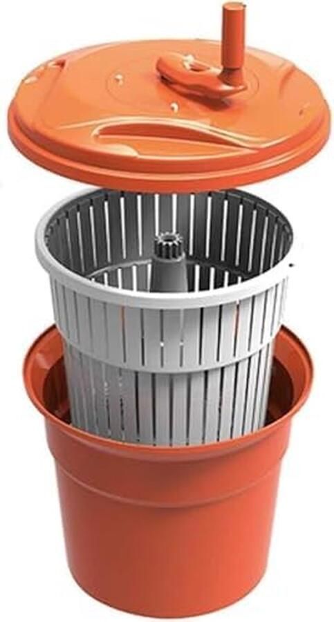 Saladespinner Sla droger Grote porties Handmatige bediening Jumbo capaciteit Wit