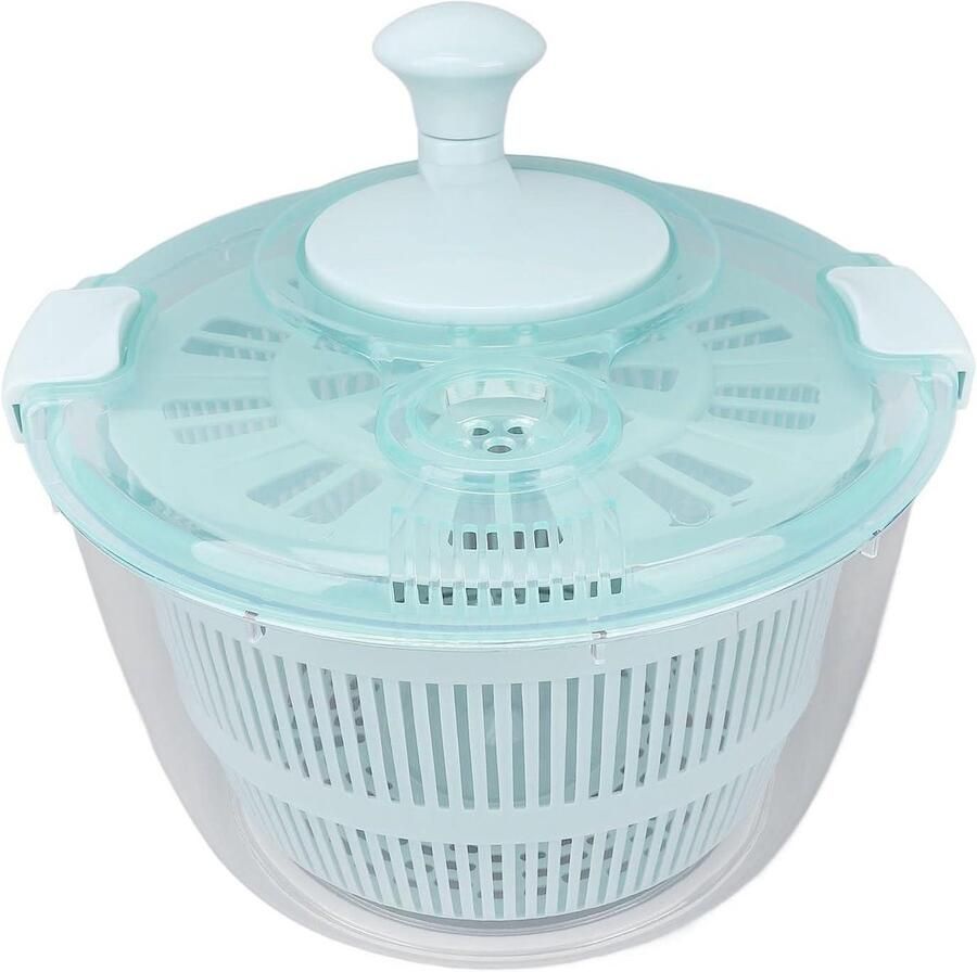 Saladespinner Sladroger Groentewasmachine Groenten Drogen Eén Hand Bediening 5L Capaciteit Meerblauw