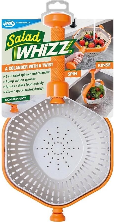 Saladrummel & Zeef Roterend – Snel Groenten en Fruit Drogen – 2-in-1 Keukenhulp