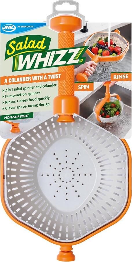 Slacentrifuge Zeef Keuken Wringer Salade Bereiden 2-in-1 Functionaliteit 42 cm Lengte Wit