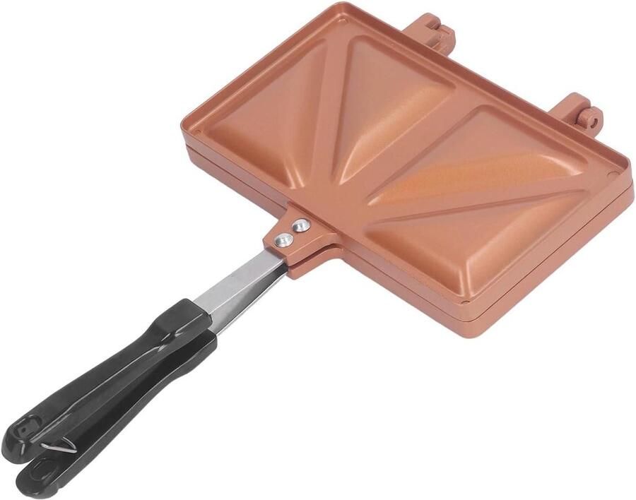 Sandwich Bakpan Omeletpan Tosti Ontbijt Maken Dubbelzijdig Verwarmen 21.7 cm Zwart
