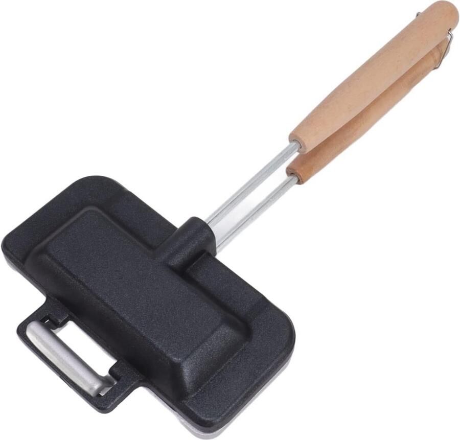 Sandwich Bakpan Snack Maker Ontbijt Maken Dubbelzijdig Roosteren 30 cm Diameter Zwart