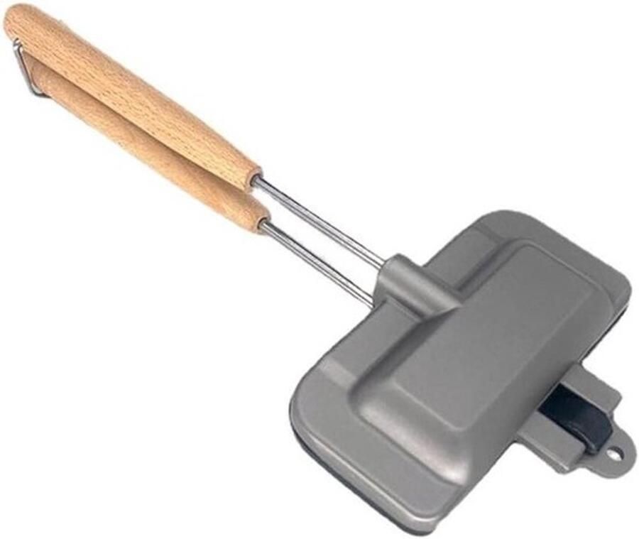 Sandwich Bakpan Tosti Ijzer Ontbijt Maken Dubbelzijdig Verwarmen 22 x 13.5 cm Zwart