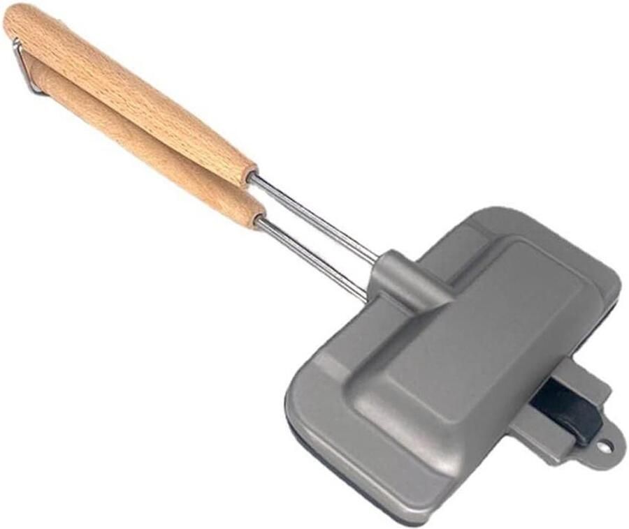 Sandwich Bakpan Tosti IJzer Pan Ontbijt Maken Dubbelzijdig Verwarmend 31 cm Zwart
