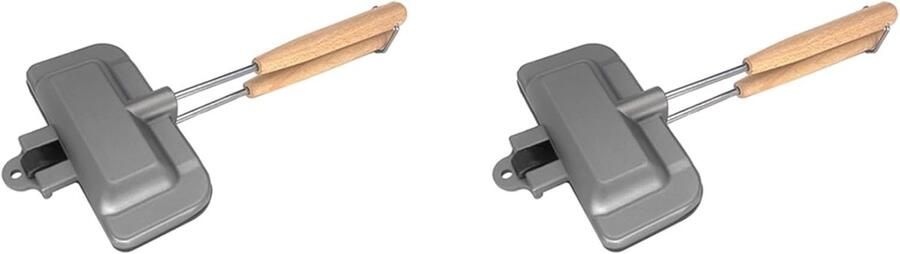 Sandwich Bakpan Tosti Ijzer Snelle Maaltijden Maken Dubbelzijdig Grillen 30.5 cm Zilverkleurig