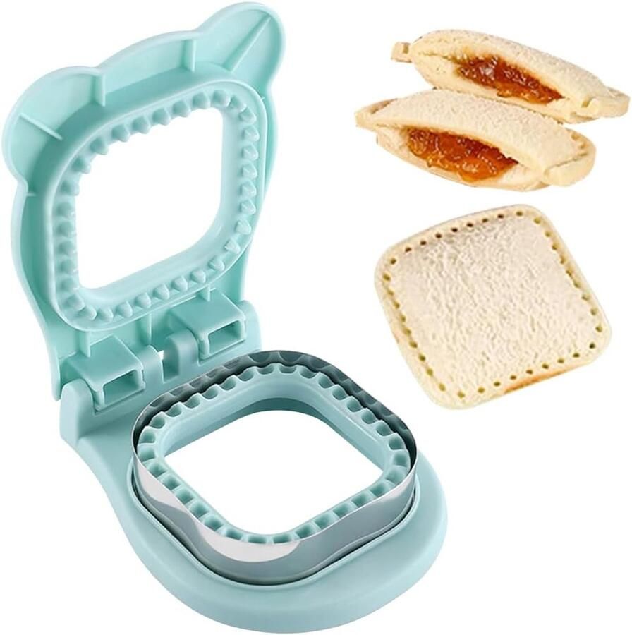 Sandwich Cutter en Sealer Blauw Roestvrij staal Leuke vormen voor kinderen ShopVlot