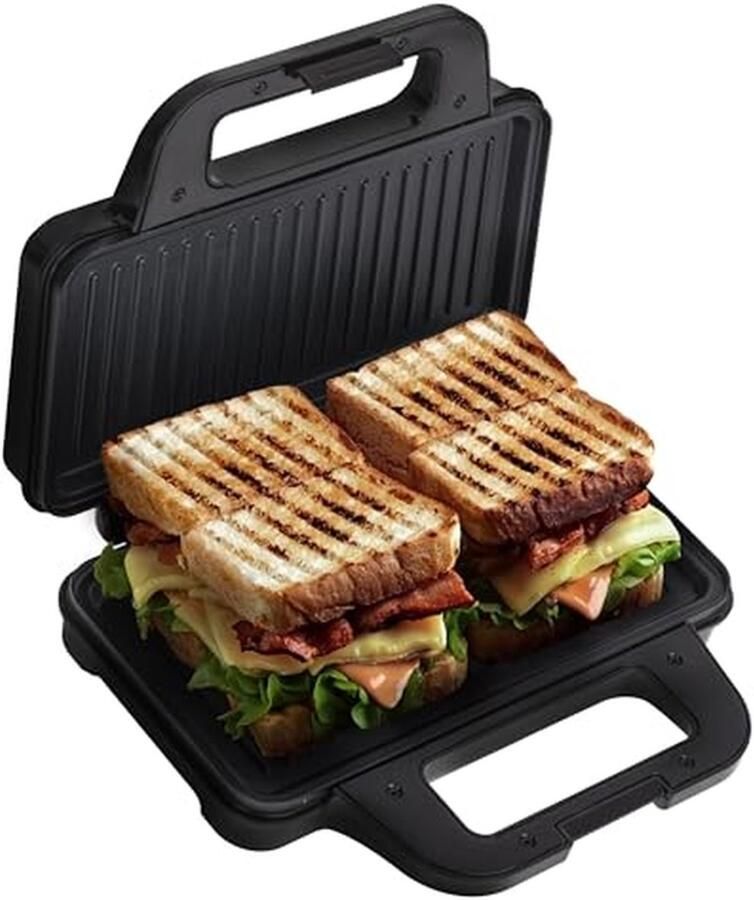 Sandwich en Panini Maker Tosti Apparaat Grill Snacks Bereiden 2-in-1 Functie