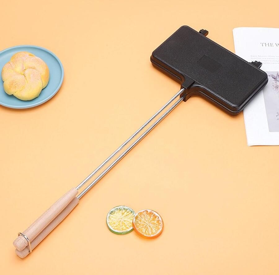 Sandwich Grillpan Tosti Pan Ontbijt Maken Dubbelzijdig Grillen N.v.t. Zwart