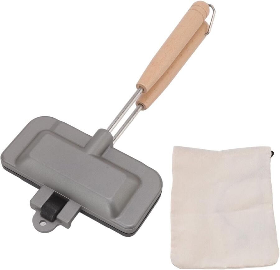 Dubbelzijdige Koekenpan Flip pan Snel ontbijt maken Gegoten aluminium 450 gram Roestvrij staal