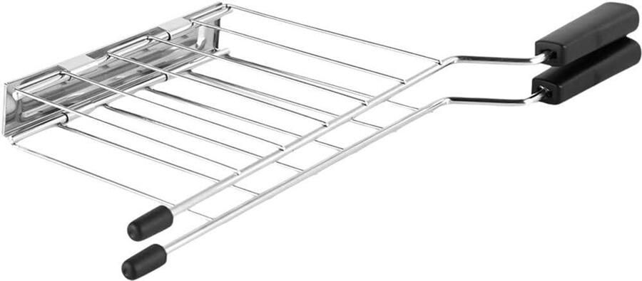 Sandwich Kooi Broodrooster Grill Ontbijt Maken Roestvrij Staal 27x12.2x10.5cm Zwart Grijs
