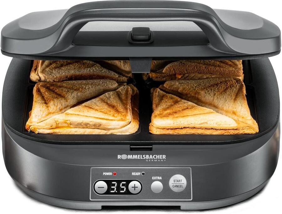 Sandwich Maker 1800 Watt Voor 4 XL Sandwiches