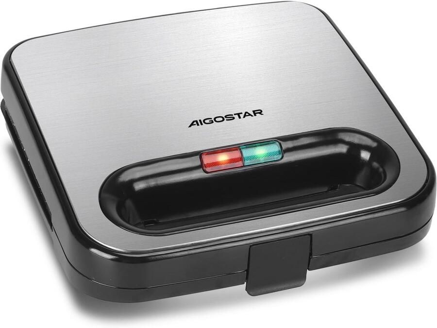 Sandwich Maker met 2 Sandwiches en Keramische Coating Automatische Temperatuurcontrole 180-200°C Indicatorlampjes Koude Handgreep Verticale Opslag 750 W