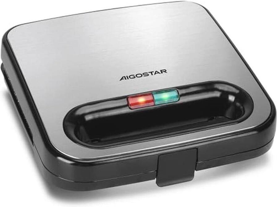 Sandwich Maker met 2 Sandwiches en Keramische Coating Automatische Temperatuurcontrole 180-200°C Indicatorlampjes Koude Handgreep Verticale Opslag 750 W