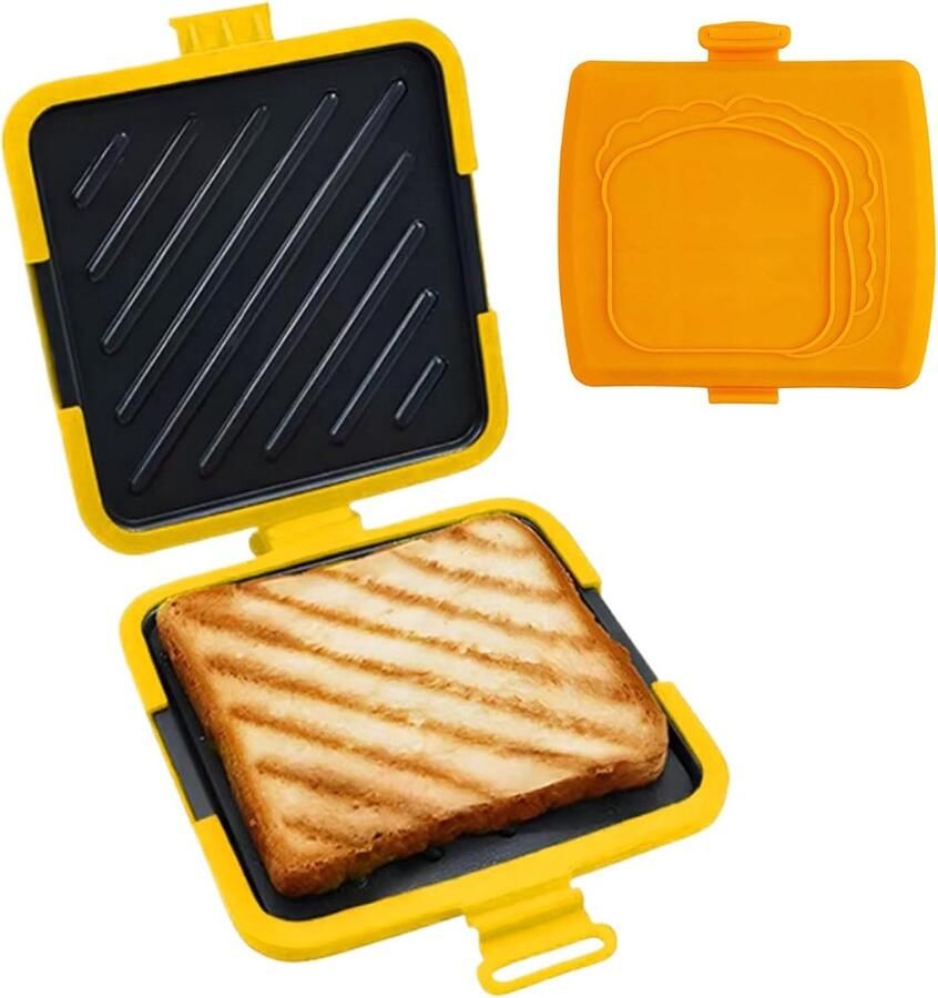 Sandwich Maker Toast Maker Snacks Bereiden Magnetron Gebruik 17 cm Breed Oranje