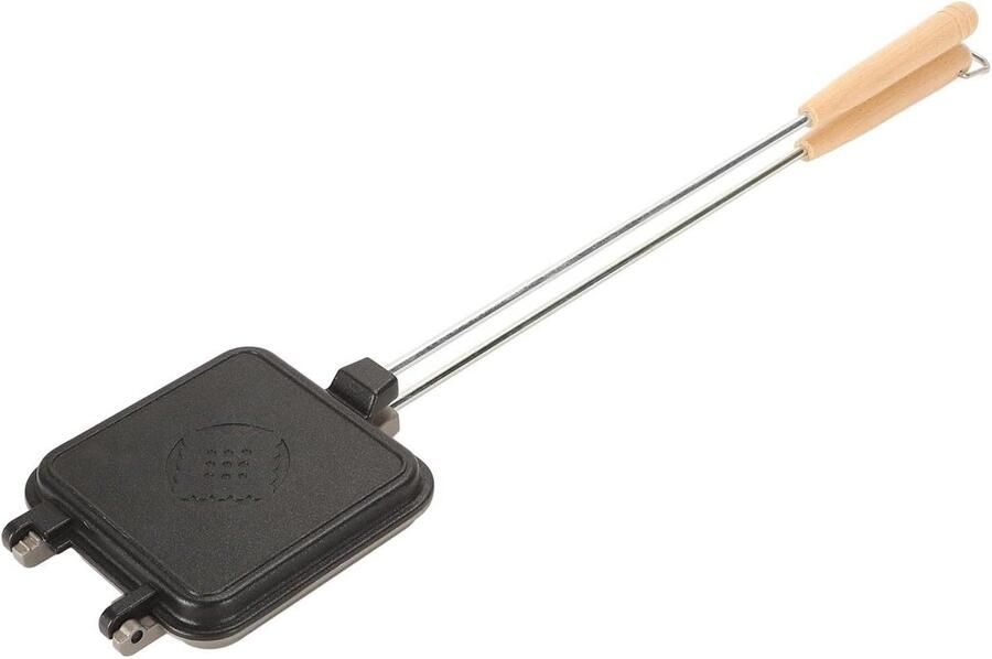 Sandwich Maker Pan Tosti Pan Grill Ontbijt Maken Dubbelzijdig Antiaanbak 22.8x5.1in Zwart