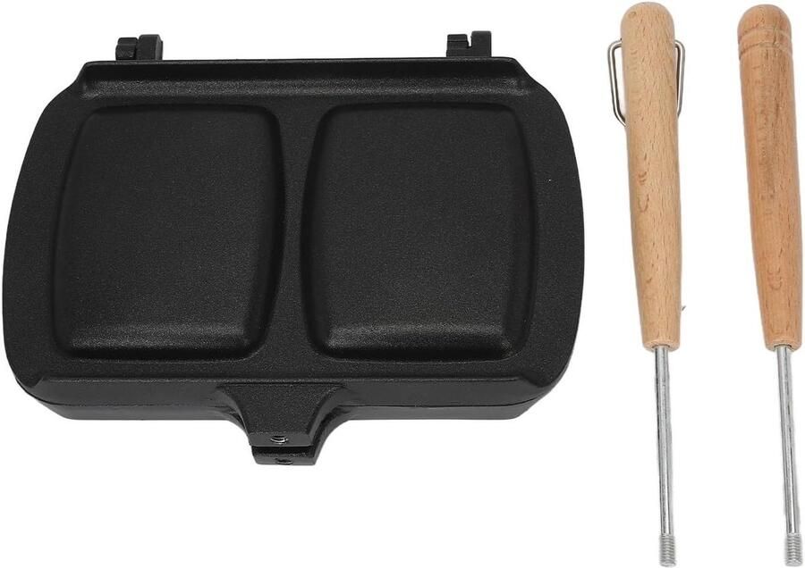 Sandwich Maker Pan Tosti Pan Ontbijt Maken Dubbelzijdig Non Stick 23 x 23 x 4 cm