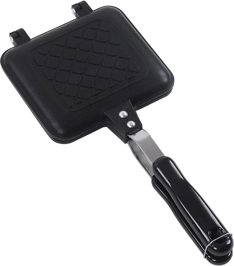 Sandwich Maker Panini Grill Ontbijt Maken Dubbelzijdig Grillen 35x15cm Zwart