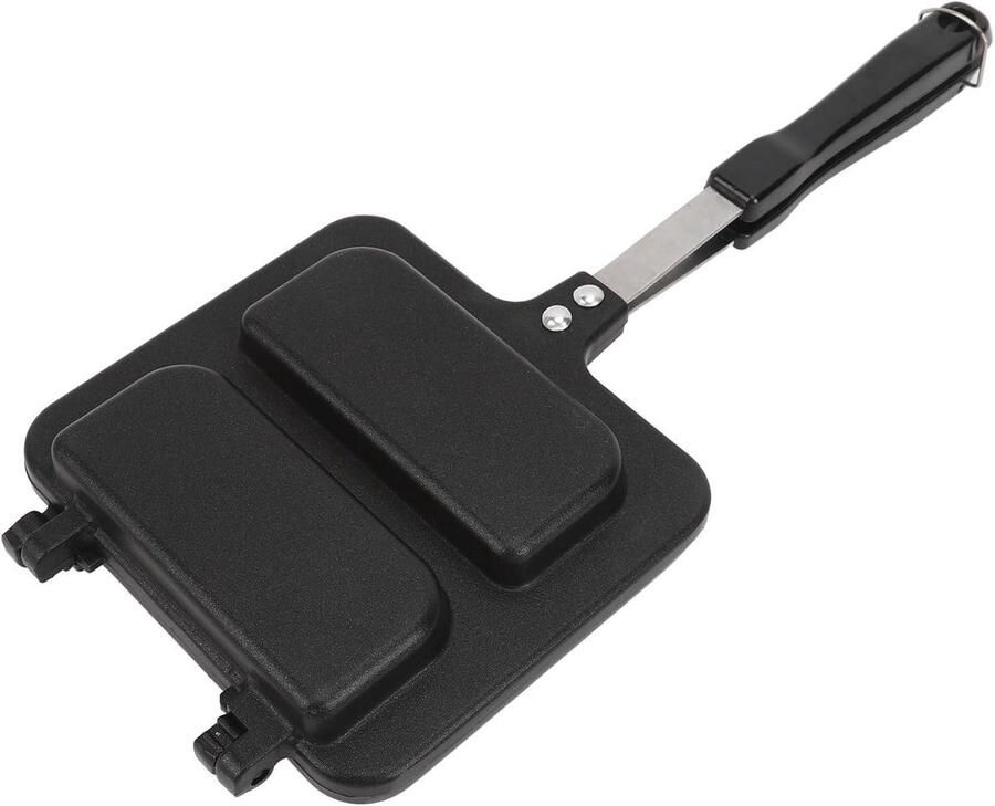 Sandwich Maker Panini Pan Ontbijt Maken Niet-klevende Coating 35 x 14 cm Zwart