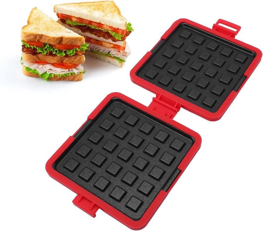 Sandwich Maker Toastie Apparaat Snelle Maaltijden Vaatwasmachinebestendig Compact Design Rood
