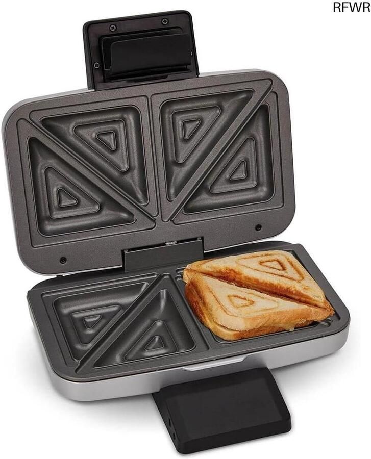 Sandwich Maker Tosti Apparaat Lekkere Tosti's Maken XXL Vullingen Voor 2 Toasts Zilver