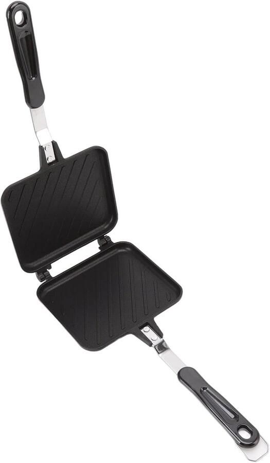 Sandwich Maker Tosti Apparaat Ontbijt Bereiden Non-stick Coating 35x15x3 cm Zwart