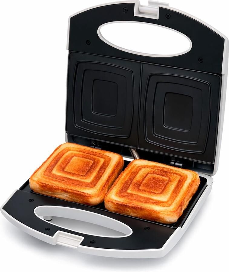 Sandwich Maker Tosti Apparaat Snelle Maaltijd Lichtgewicht Ontwerp 24x24x9 cm Wit