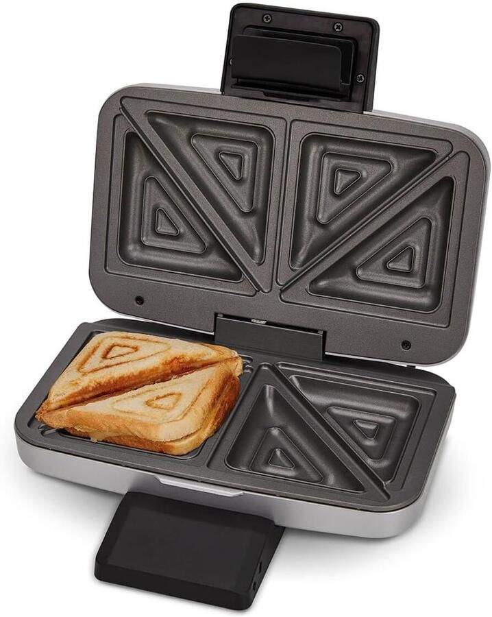 Sandwich Maker Tosti Apparaat Warme Broodjes Maken XXL Vullingen Voor 2 Broodjes Zilver