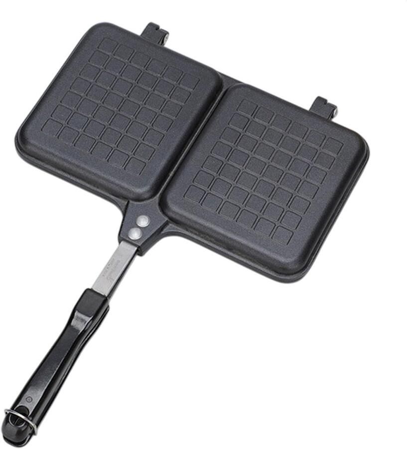 Sandwich Maker Tosti IJzer Grill Ontbijt Maken Dubbel Panelen 36 x 25 cm Zwart