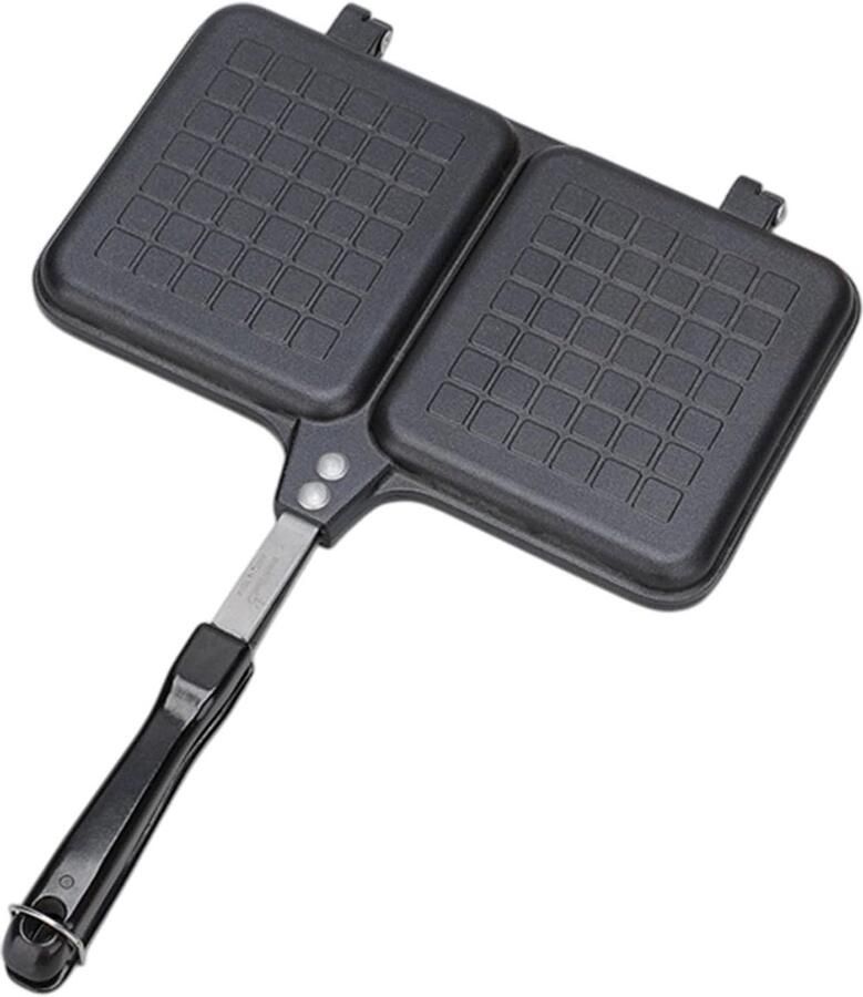 Sandwich Maker Tosti IJzer Grillpan Buiten Koken Dubbel Paneel 36 x 25 cm Zwart