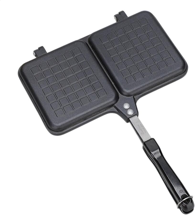 Sandwich Maker Tosti IJzer Ontbijt Maken Dubbel Paneel 36 x 25 cm Zwart