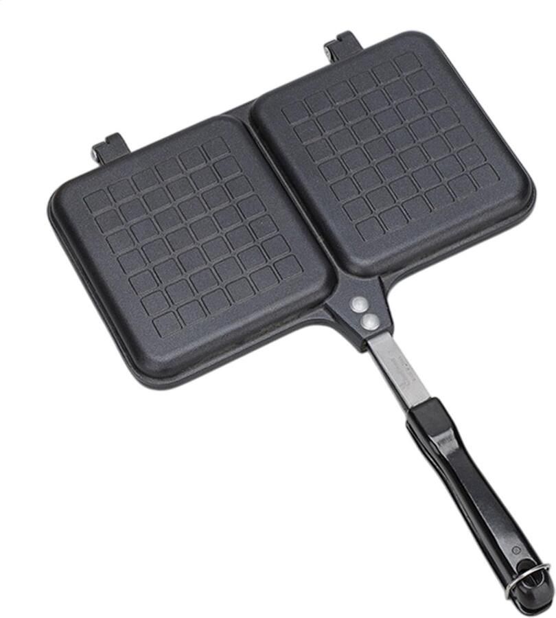 Sandwich Maker Tosti IJzer Ontbijt Maken Dubbelzijdig Non-stick 36 x 25 cm Zwart