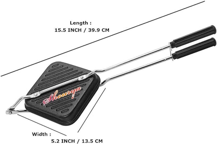 Sandwich Maker Tosti Apparaat Snacks Maken Antiaanbaklaag 135 cm Zilver - Foto 2