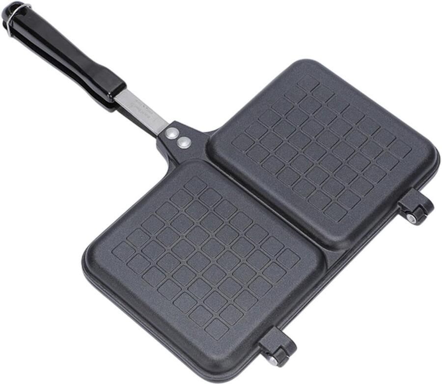 Sandwich Maker Tosti IJzer Snelle Maaltijd Dubbelzijdig 36x25cm Zwart