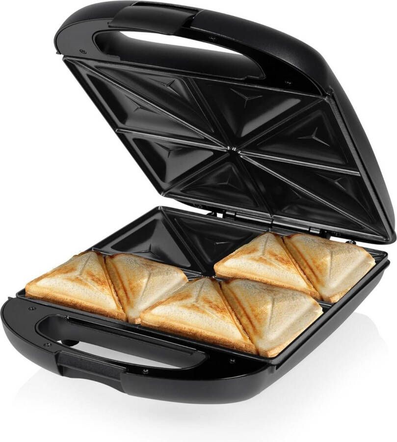 Sandwich Maker XL 4 sandwiches tegelijk Antiaanbaklaag Oververhittingsbeveiliging Gemakkelijk te gebruiken 1500 W SA-3069 Groot formaat Snelle bereiding