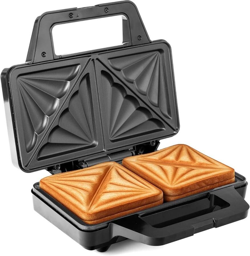 Sandwich Maker XXL Tosti Apparaat met Extra Grote Sandwichplaten Antiaanbaklaag met Standby-indicator 1000W voor 2 Schelpvormige Sandwiches Eenvoudige Reiniging en Snelle Bereiding
