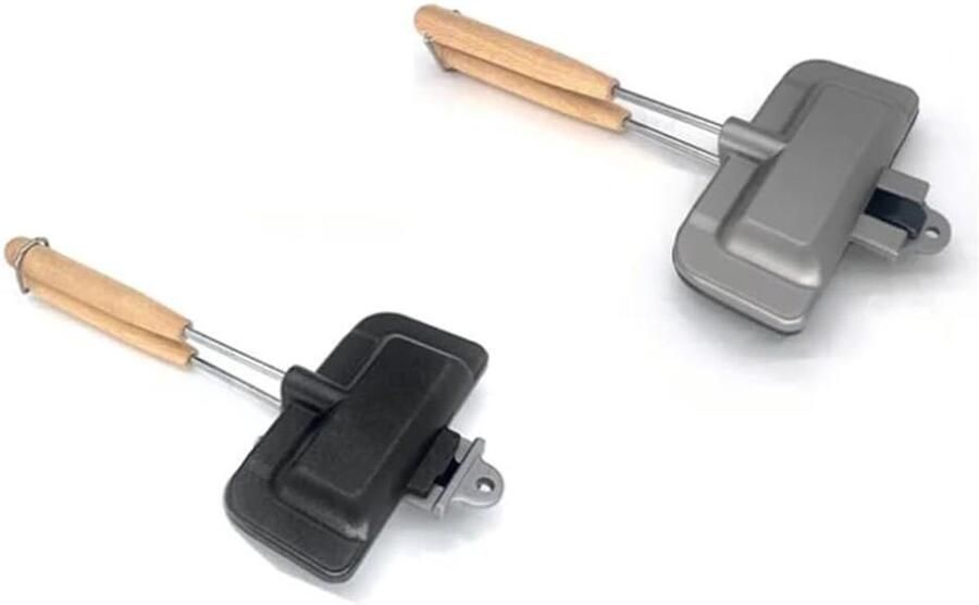 Sandwich Pan Dubbelzijdig Grill Ontbijt Maken Klapbaar Ontwerp Niet Gespecificeerd Wit